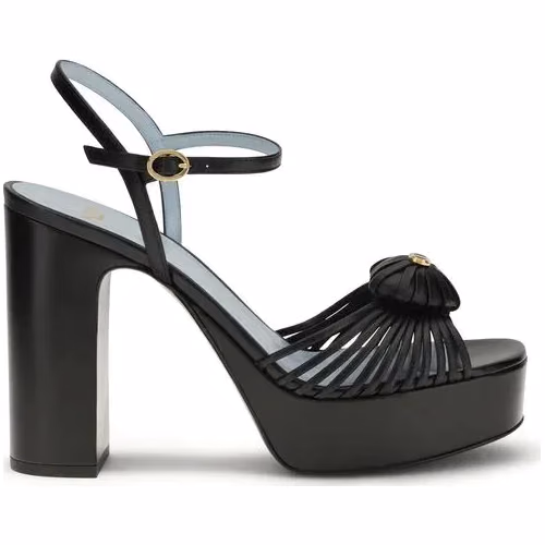 Valentino Garavani Black Goatskin Platform Sandals