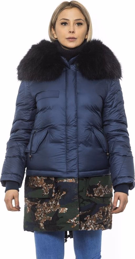 Mr&Mrs Italy Blue Poly Parka with Hood for Women