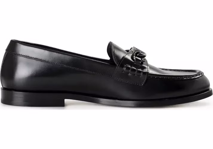Valentino Garavani Black Leather Slip-On Loafers