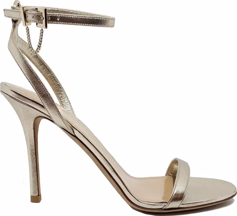 Valentino Garavani Gold Leather Stiletto Heel Sandals