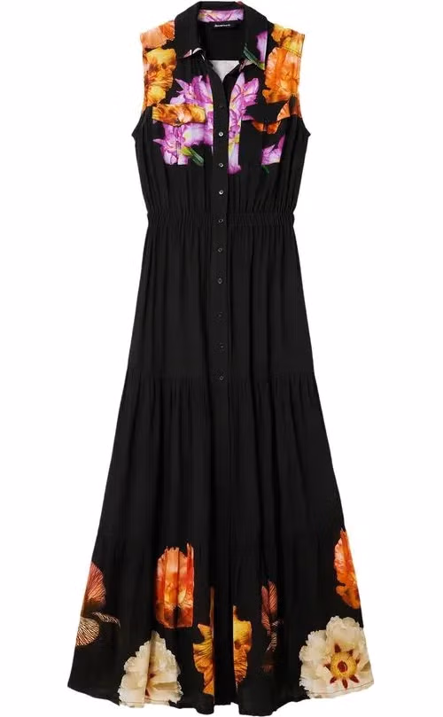 Desigual Black Viscose Casual Dress