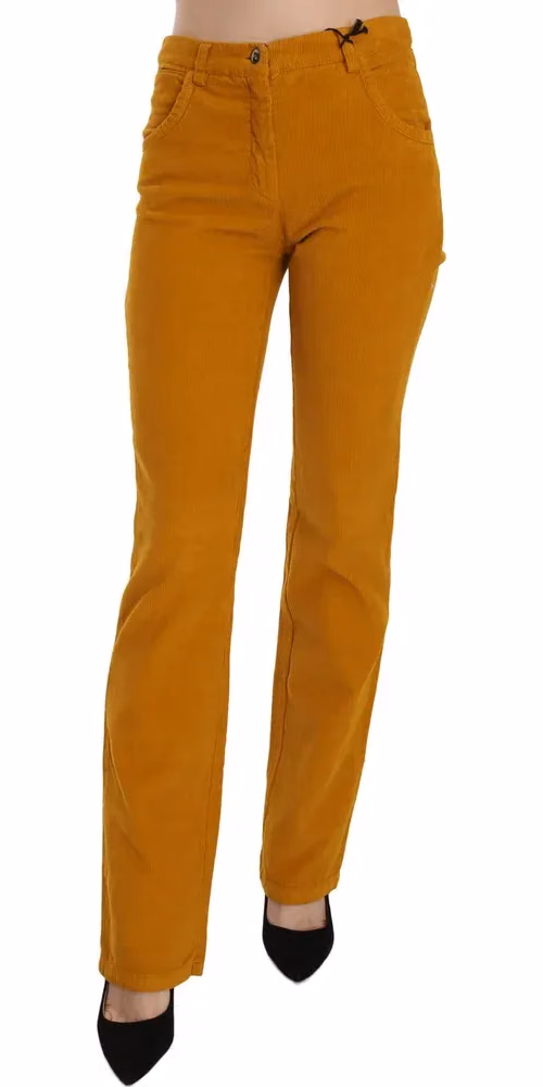 Costume National Orange High Waist Straight Trouser Pants