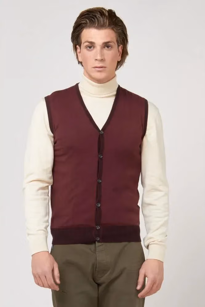 Gas Bordeaux Cotton Waistcoat