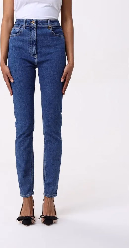 Elisabetta Franchi Blue Denim High-Waisted Jean