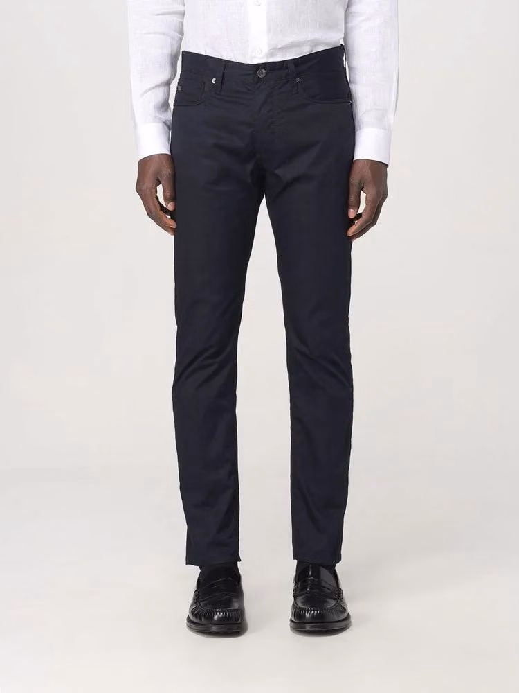 Emporio Armani Blue Cotton Casual Pants