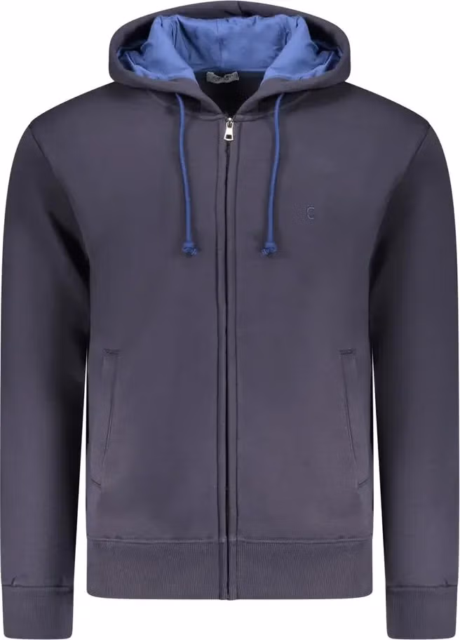 Coveri Moving Blue Cotton Men's Hooded Sweatshirt