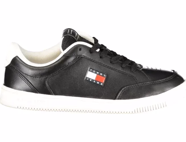 Tommy Hilfiger Black Polyurethane Men Sneaker