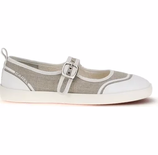 Carel Paris Beige Cotton Ballet Flats