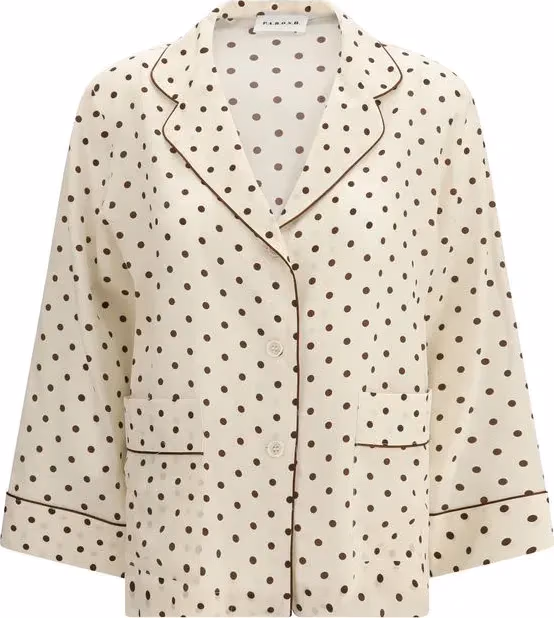 P.A.R.O.S.H. Beige Silk Pattern Shirt