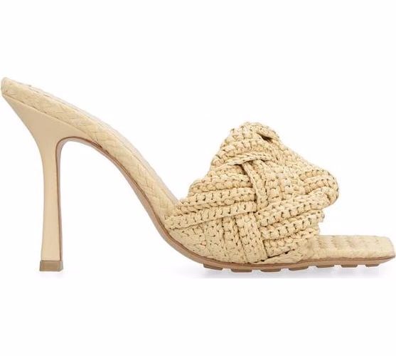 Bottega Veneta Beige Raffia Mules