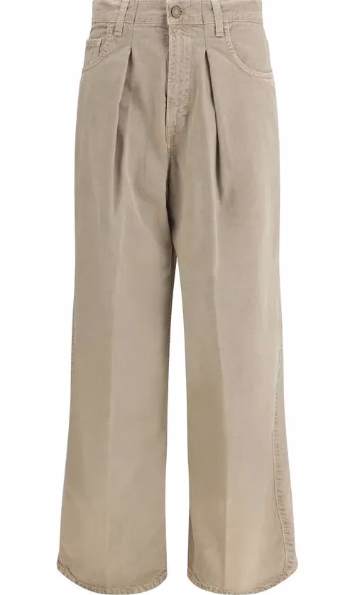 Haikure Beige Cotton Jeans Denim