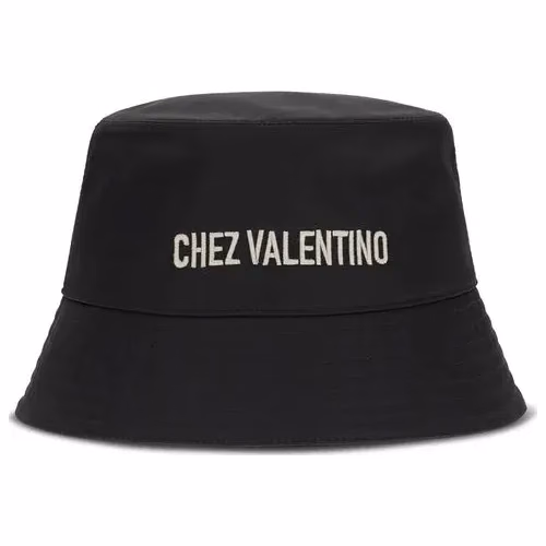 Valentino Garavani Black Cotton Bucket Hat