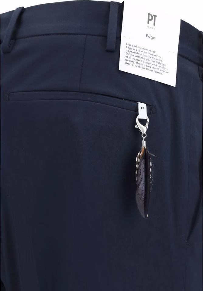 PT Torino Blue Cotton Casual Pants