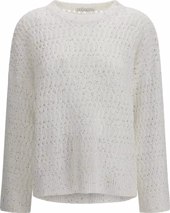 Brunello Cucinelli White Silk Sweatshirt