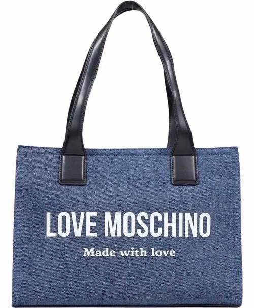 Love Moschino Blue Cotton Handbag