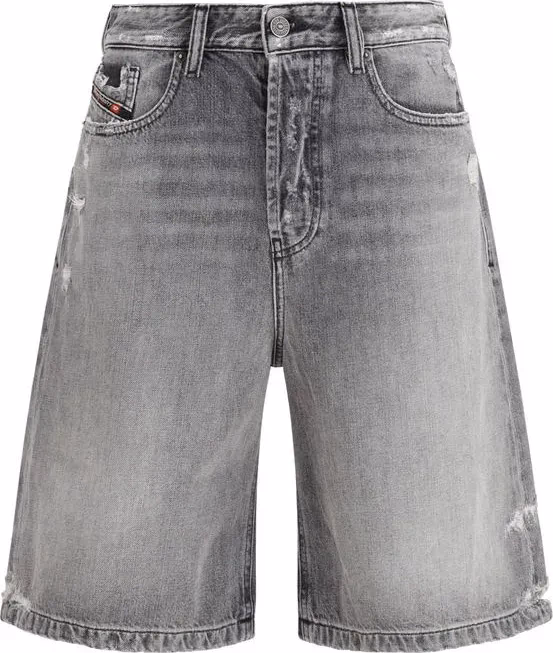 Diesel Gray Cotton Bermuda Shorts