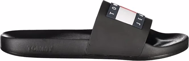 Tommy Hilfiger Black Polyurethane Men Slipper