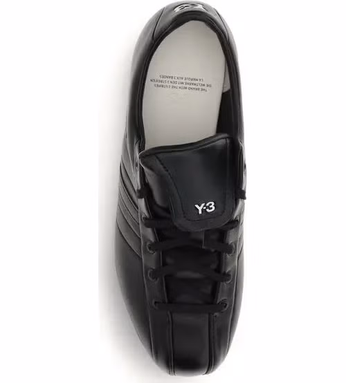 Y-3 Black Calf Leather Bos Taurus Athletic Sneakers