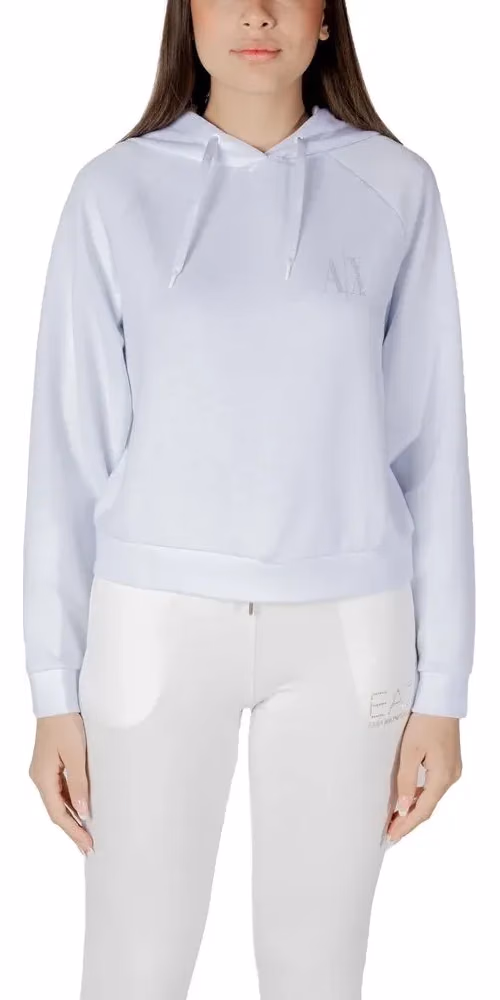 Armani Exchange White Viscose Hoodie