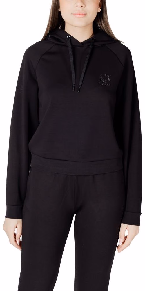 Armani Exchange Black Viscose Hoodie