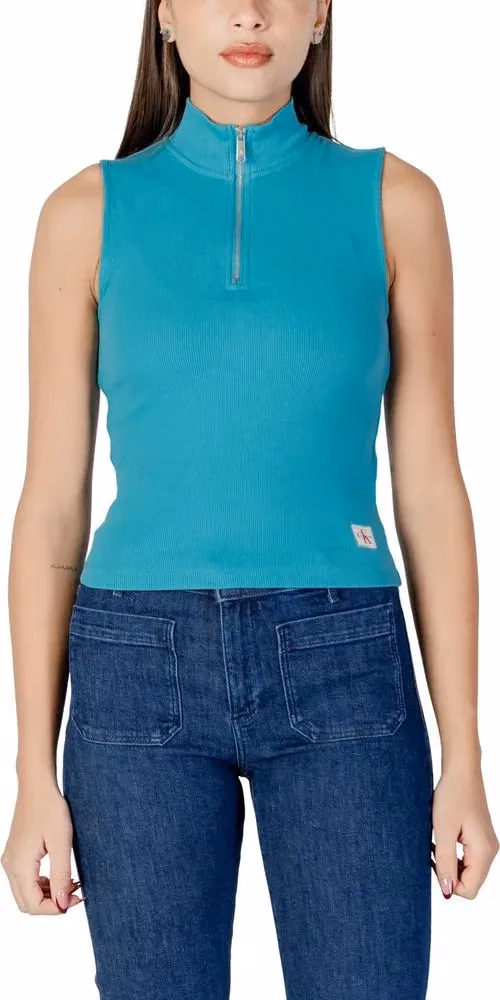 Calvin Klein Jeans Turquoise Cotton Top