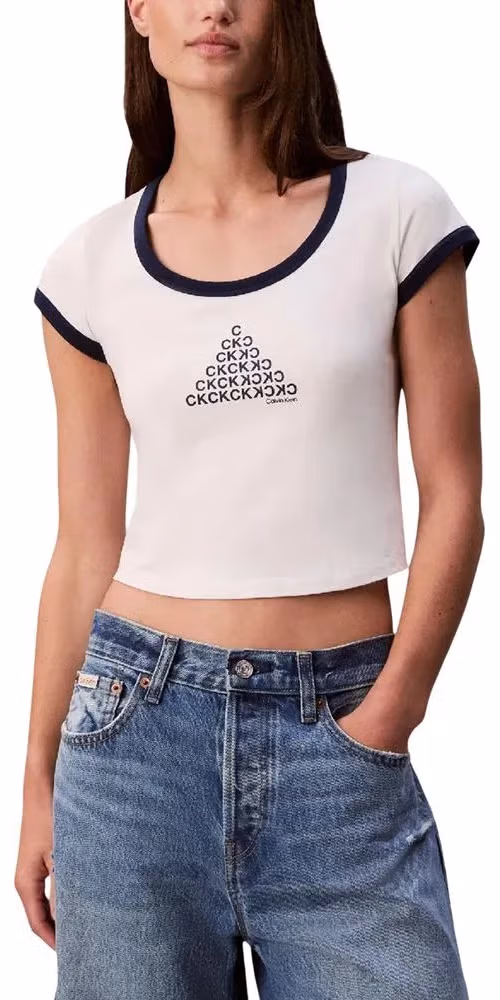 Calvin Klein Jeans White Cotton Tank Tops