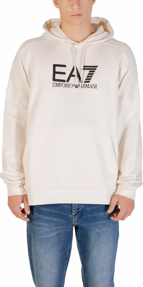 EA7 Emporio Armani Black And White Cotton Hoodie