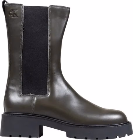 Calvin Klein Jeans Gray Leather Ankle Boots