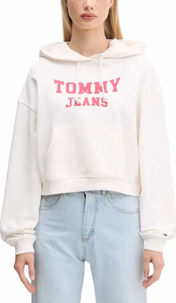 Tommy Hilfiger Jeans Cream Recycled Cotton Hoodie
