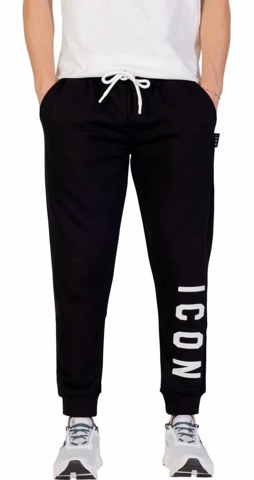 Icon Black Cotton Joggers (Workout Pants)
