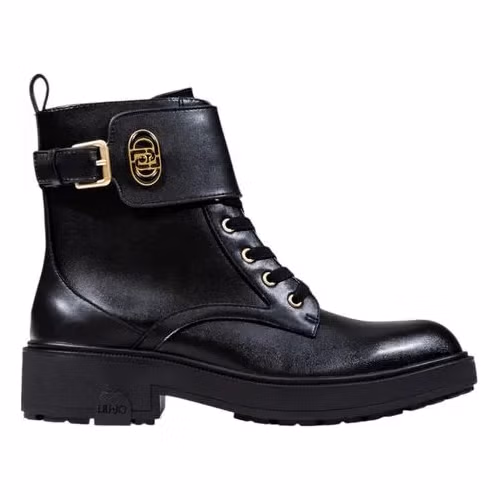 Liu Jo Black Artificial Leather Lace-Up Boots