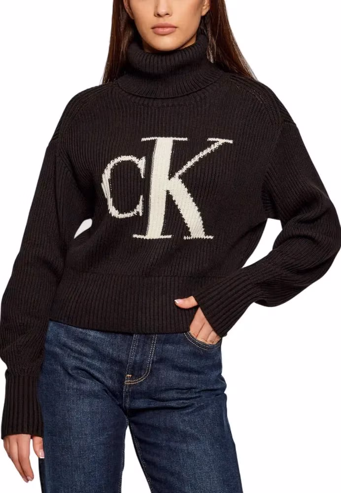 Calvin Klein Jeans Black Cotton Sweatshirt