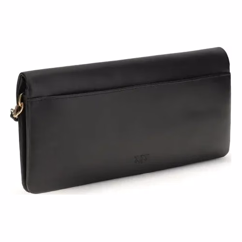 PINKO Black Calf Leather Bos Taurus Clutch Bag