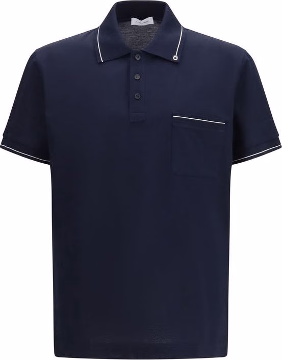 Ferragamo Blue Cotton Polo Shirt