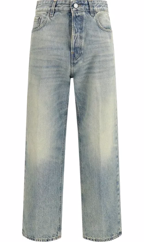 Haikure Blue Cotton Straight-Leg Jeans