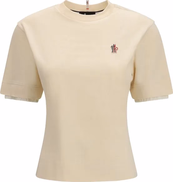 Moncler Grenoble Beige Cotton T-Shirt