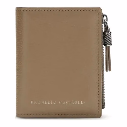 Brunello Cucinelli Brown Calf Leather Bos Taurus Wallet