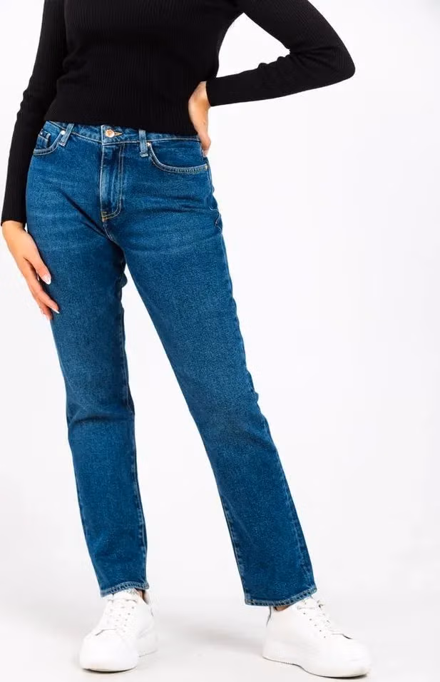 Gas Blue Cotton Slim Fit Jeans