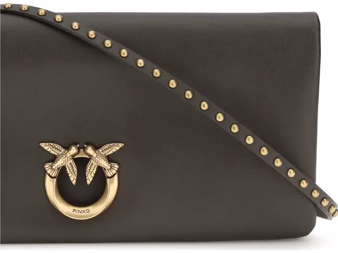 PINKO Bicolor Calf Leather Bos Taurus Clutch Bag