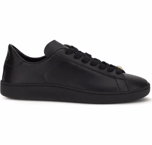 Valentino Garavani Black Calf Leather Bos Taurus Sneakers