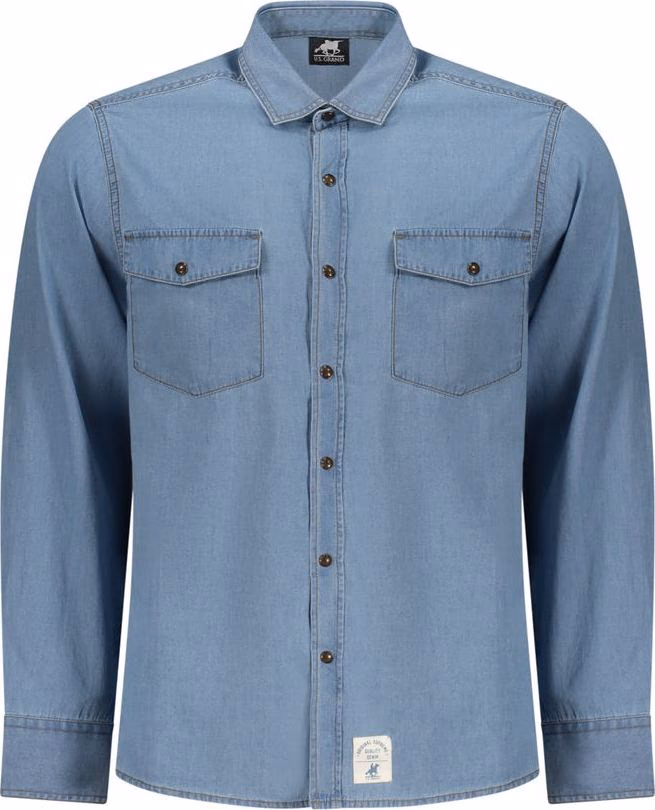 U.S. Grand Polo Azzurro Cotton Mens Shirt