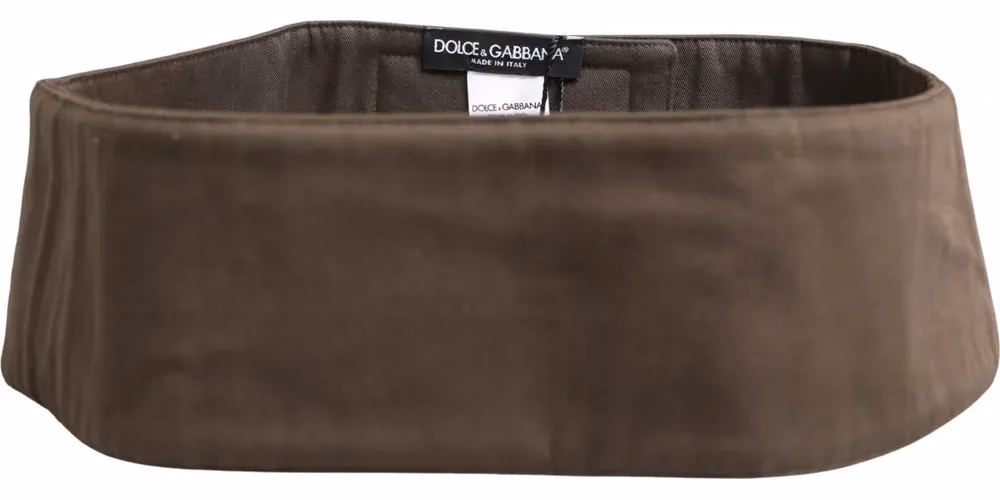 Dolce & Gabbana Brown Viscose Wide Belt Waist Cummerband Men