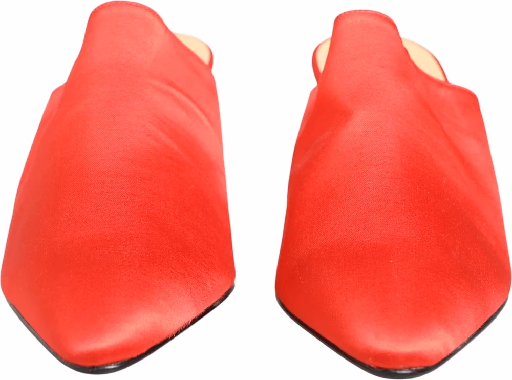 Dolce & Gabbana Red Suede Heel Mule Shoes