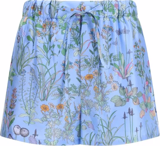 Gucci Blue Silk Bermuda Shorts