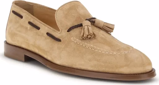 Brunello Cucinelli Brown Calf Leather Bos Taurus Slip-On Loafers