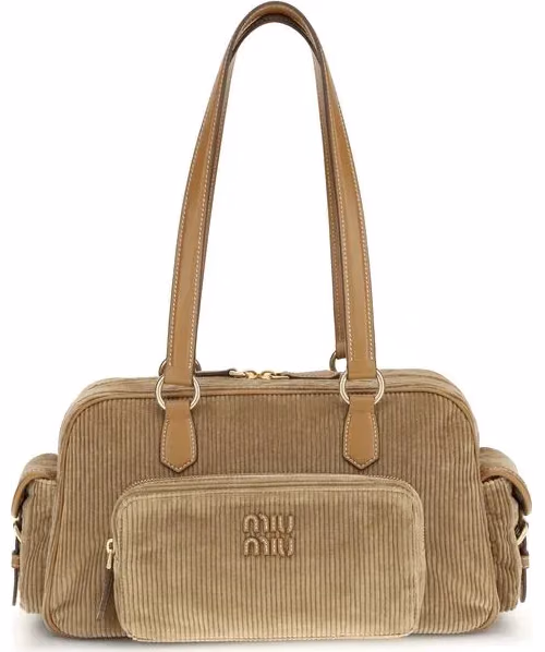 Miu Miu Beige Cotton Shoulder Bag