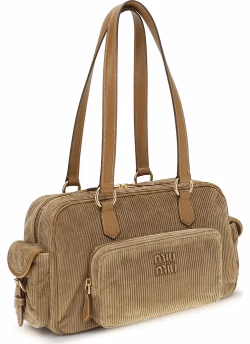 Miu Miu Beige Cotton Shoulder Bag