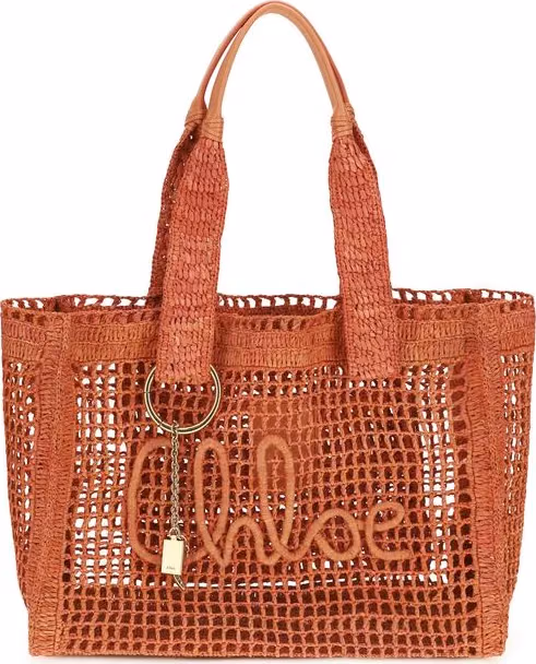 Chloé Multicolor Raffia Shoulder Bag