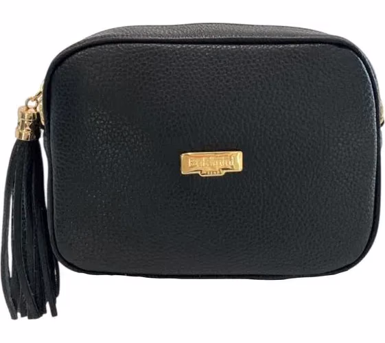 Baldinini Trend Black Cowhide Leather Women Crossbody