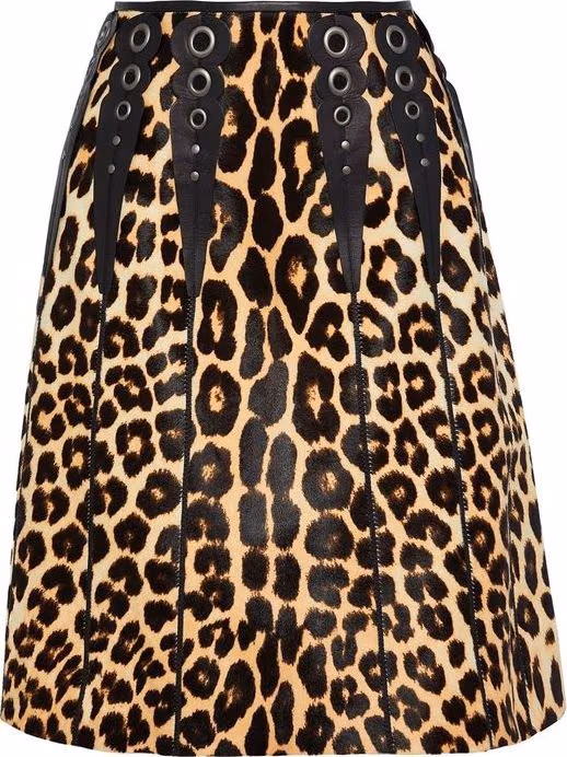 Bottega Veneta Brown Leather Midi Skirt
